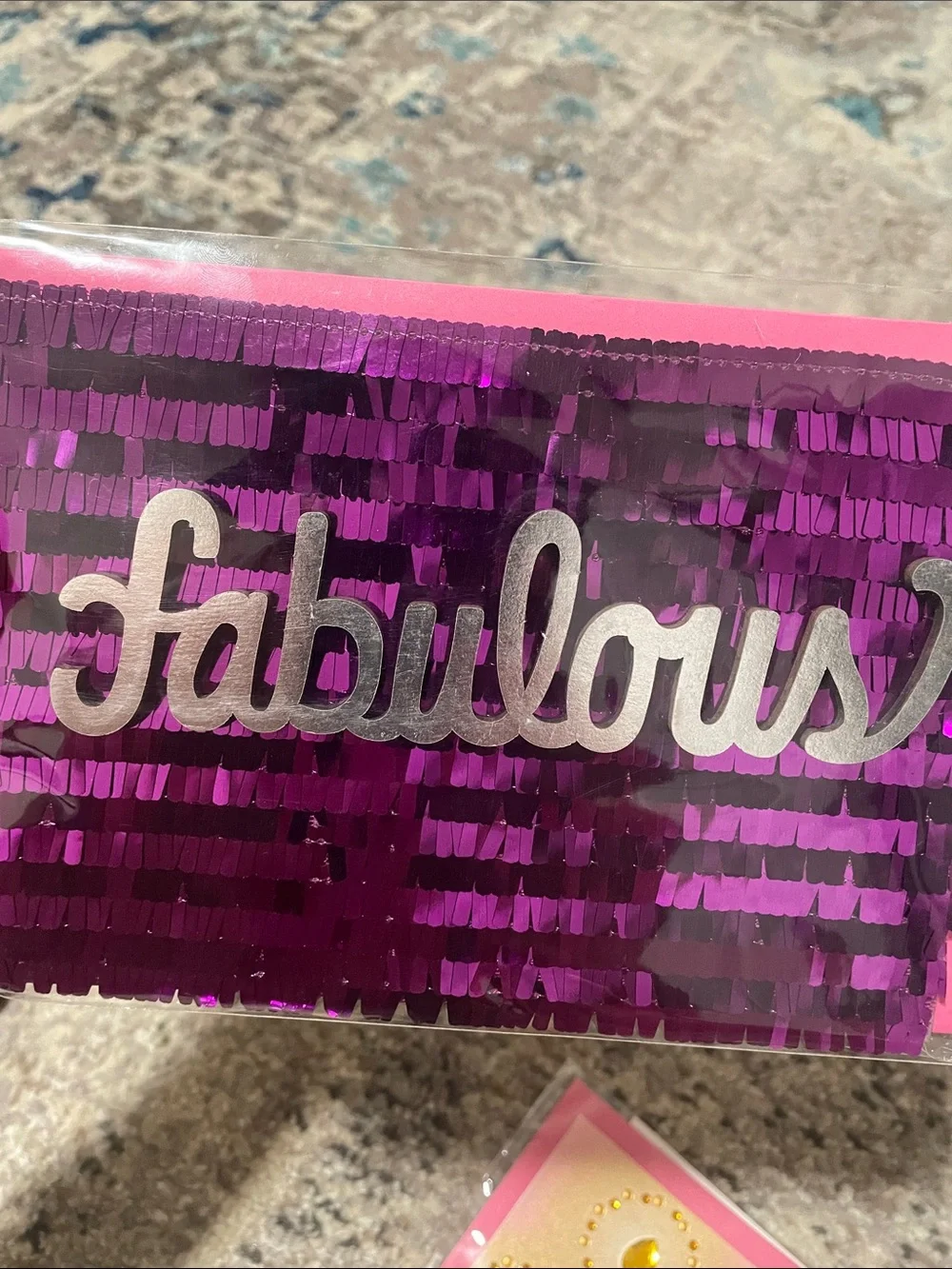 🖤5/$25 Hallmark birthday Fabulous Sequin Purple greeting card & envelope